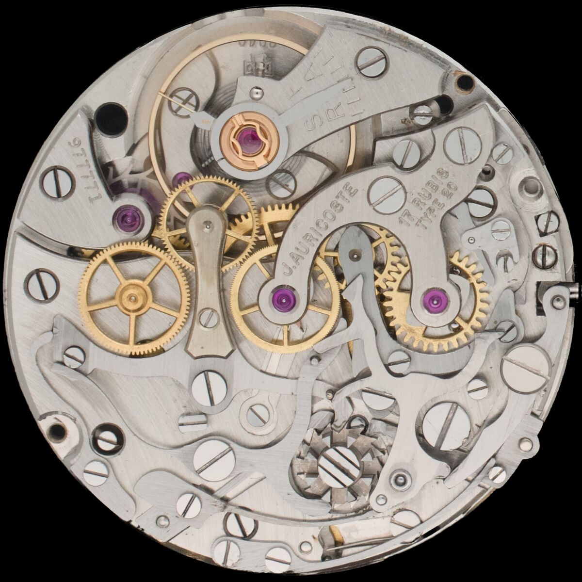 J. Auricoste Type 20 military chronograph with Lemania 2040